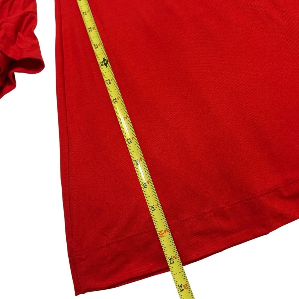 Free People Beach Red Mock Neck Bell Sleeve Mini Dress S P Made USA - Picture 6 of 8